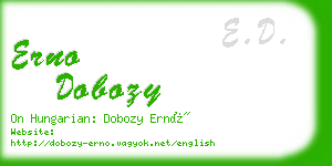 erno dobozy business card